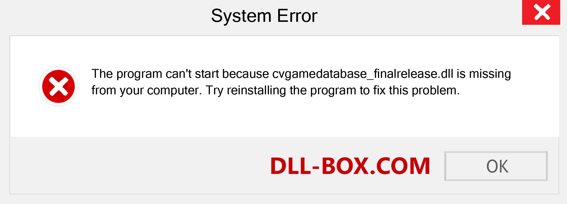  cvgamedatabase_finalrelease.dll file is missing?. Download for Windows 7, 8, 10 - Fix  cvgamedatabase_finalrelease dll Missing Error on Windows, photos, images